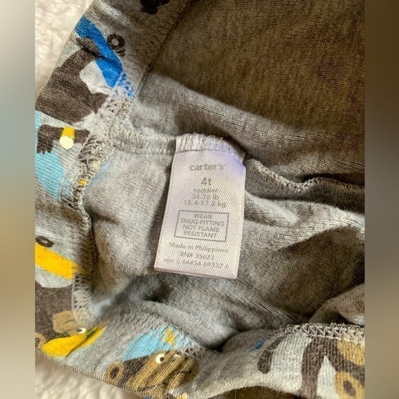 Carter’s Monkey Skateboarding Toddler Pajama Pants Size 4T - Picture 3 of 4